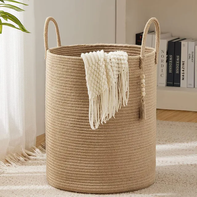 Tall Woven Laundry Hamper 1