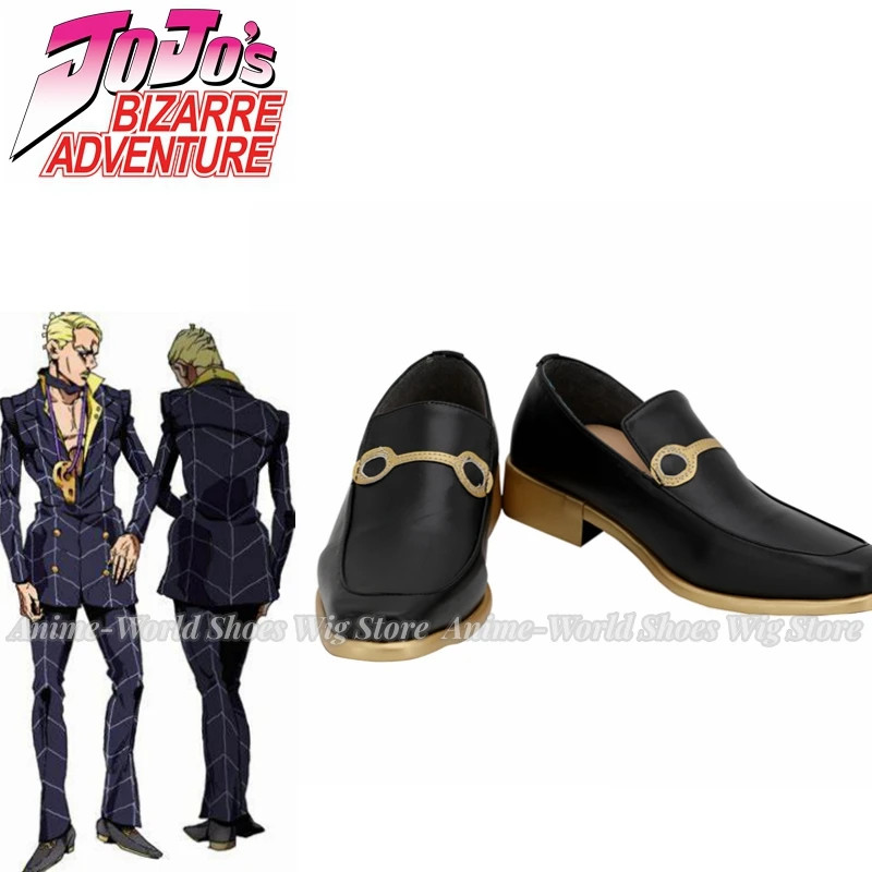 

Vento Aureo Prosciutto Cosplay Shoes Black Boots Custom Made Any Size