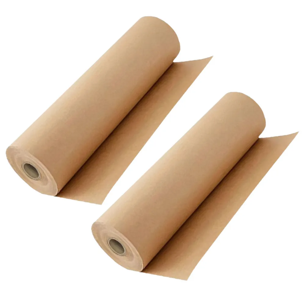 2 롤 크래프트 종이 친환경 갈색 포장지 선물 포장 꽃다발 차 상자 DIY 예술 프로젝트