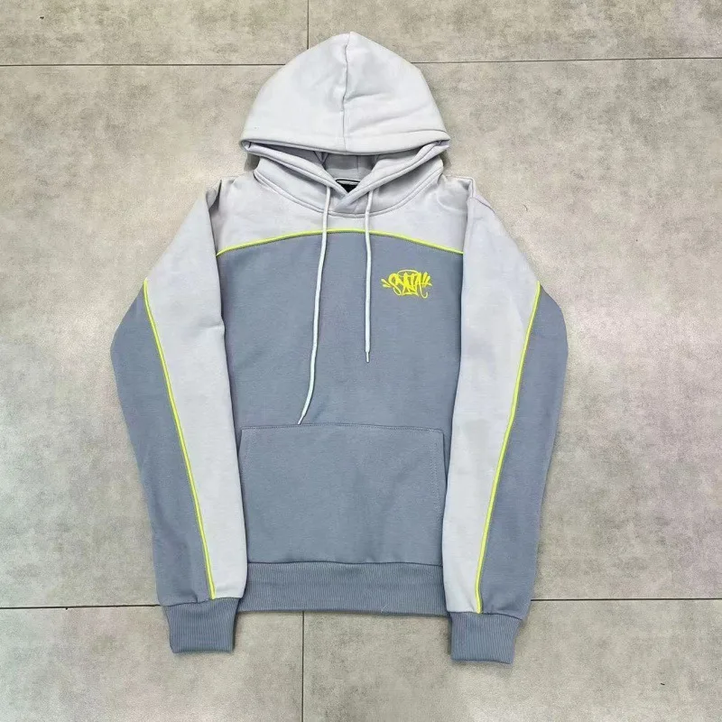 Men Women Fleece Thick Warm Patchwork Hoodie Streetwear Coat Fashion Hooded Tops Sweatshirt High Street Hooded 2
