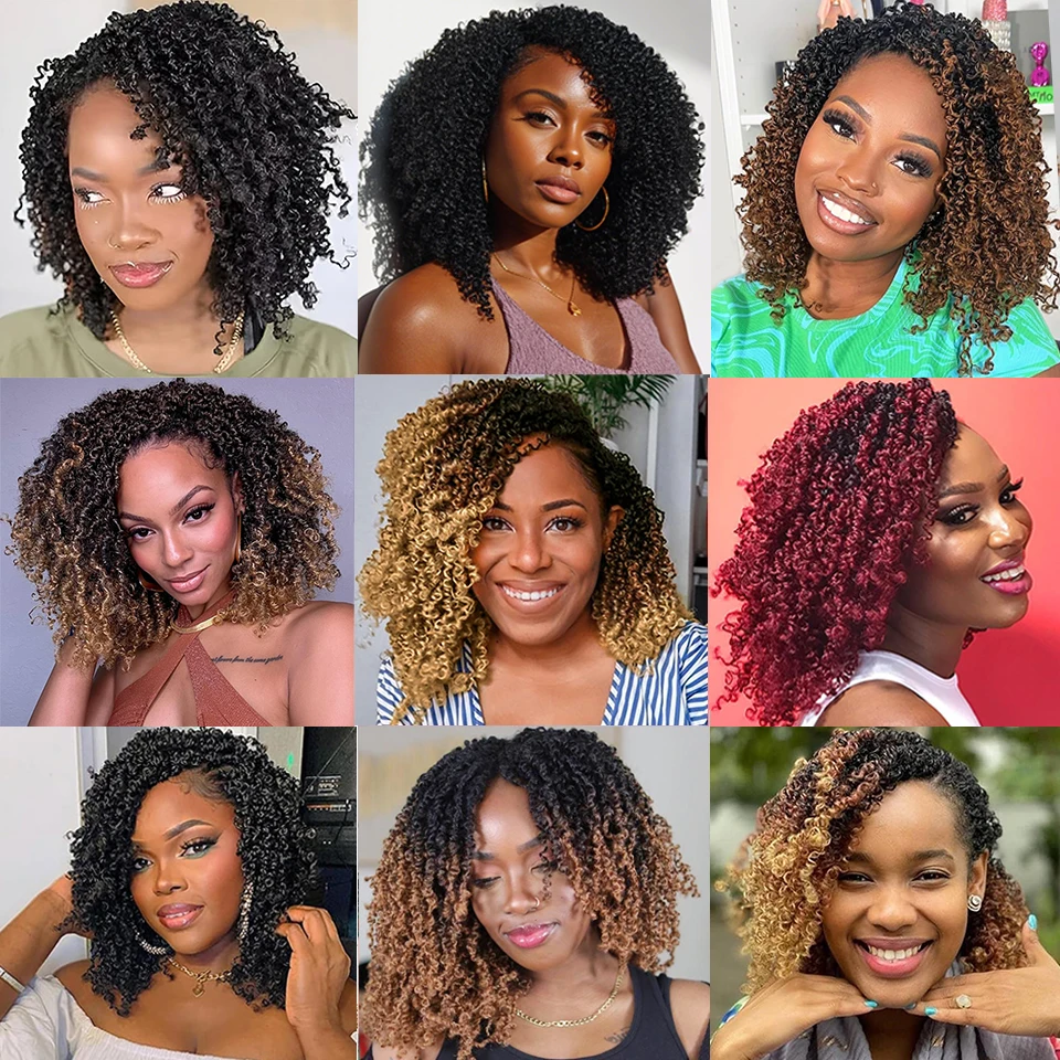 Bohemian Yanky Twist Crochet Hair 12 8 Inch Natural Black Small Curly Twist Crochet Hair for Senegalese Twist Braids for Women 6