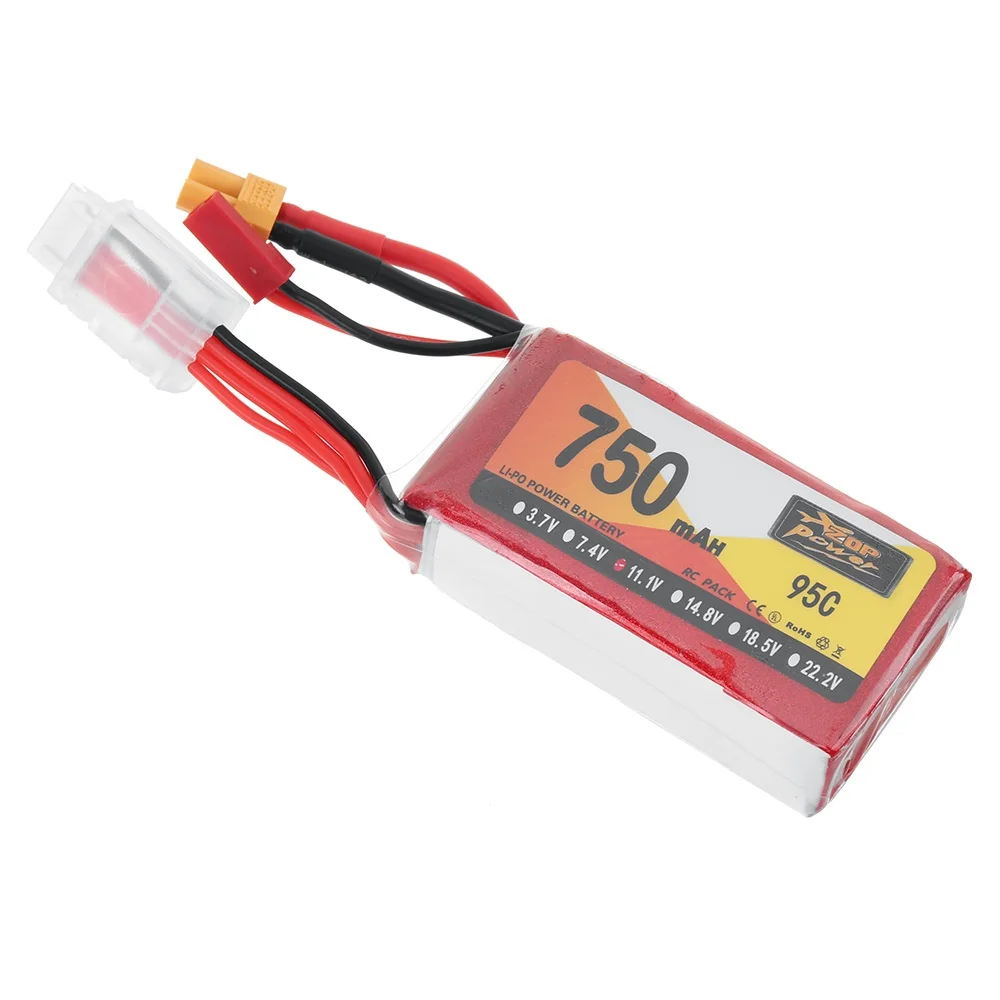 Zop Power 11.1V 750Mah 95C 3S Lipo Battery Xt30 Plug Per Rc Drone