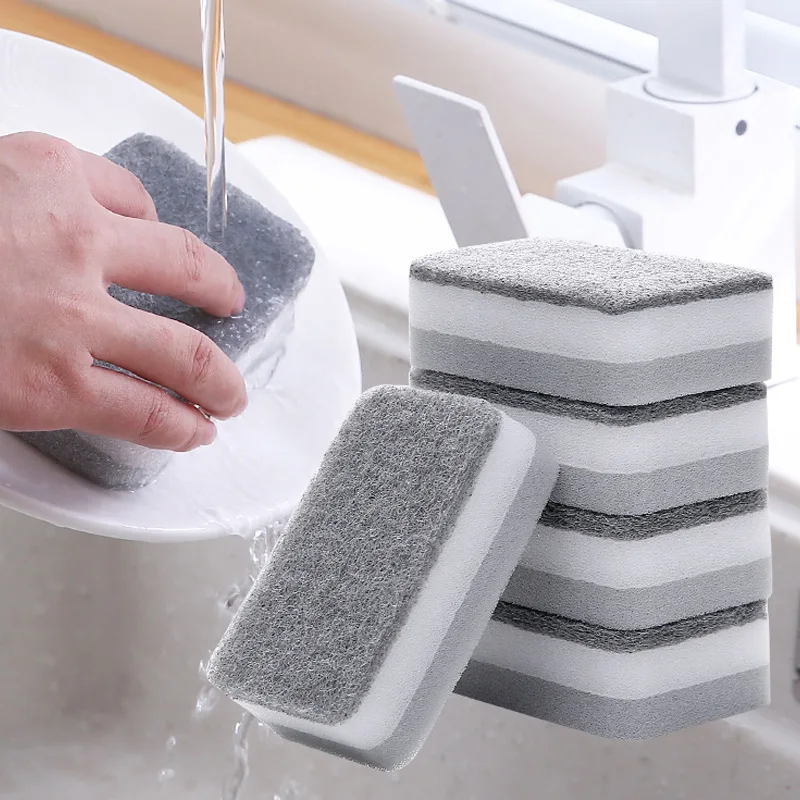 5-Piece Double-Sided Cleaning Sponge and Dishwashing Cloth Set