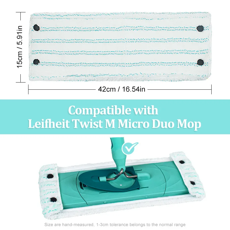 1/3Pc Microfiber Rags for Leifheit Clean Twist M Mop Flat Replacement Head 42 Cm Dry And Wet Usage Mop Cloths Pad Floor Cleaning