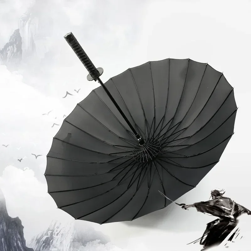 

Dropshipping Samurai Sword Umbrella Japanese Ninja-like Sun Rain Straight Umbrellas Long Handle Large Windproof Beach Umbrella