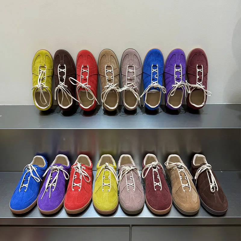 TOTOMELA 30 Colors iNS HOT New Suede Leather Women Sneakers High Quality Handmade Mixed Color Flat Sneakers Casual Shoes Flats 2