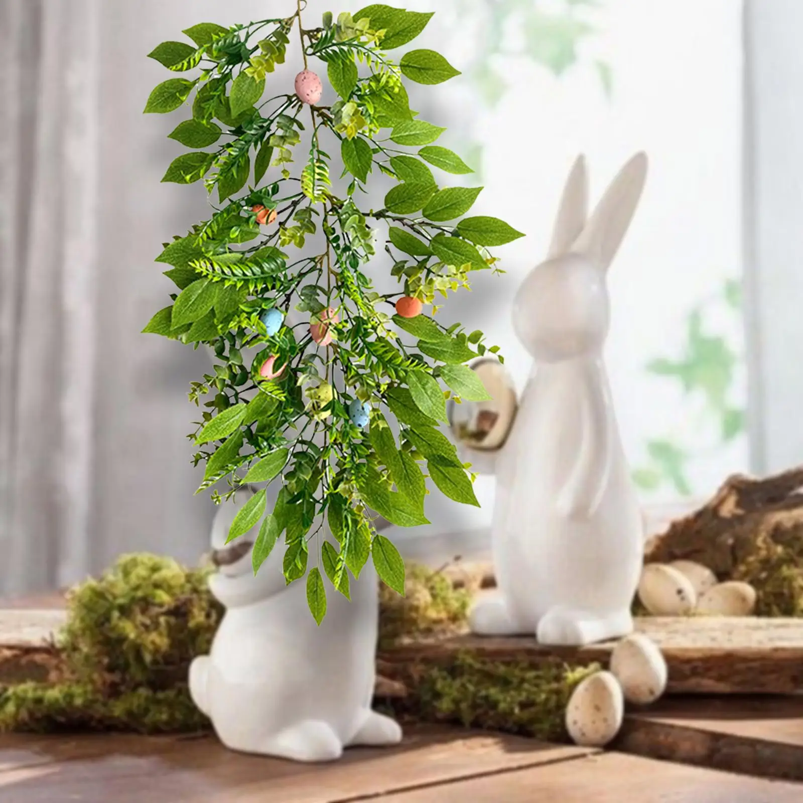 Easter Swag Artificial Easter Egg Garland Hanging Decor Spring Garland Easter Decoration for Indoor Outdoor Wall Staircase