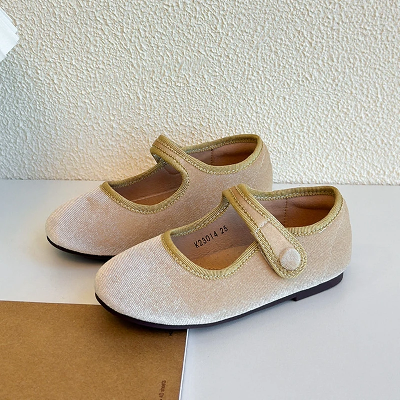 Brand Girls Dress Shoes For Autumn,Solid Soft Toddler Little Kids Ballet Mary Jane Ballerina Flats,Shallow Baby Retro Walkers 6