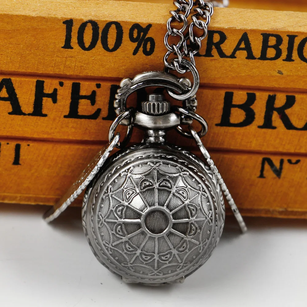 

Grey/Bronze Cute Quartz Children's Pocket Watch Small Ball Wing Pendant Sweater Chain Clock reloj hombre