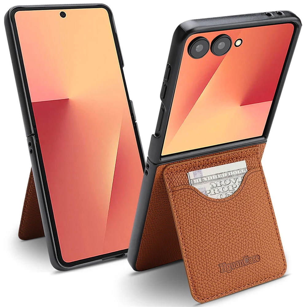 Vintage Leather Flip Wallet Case - Matte Slim Cover