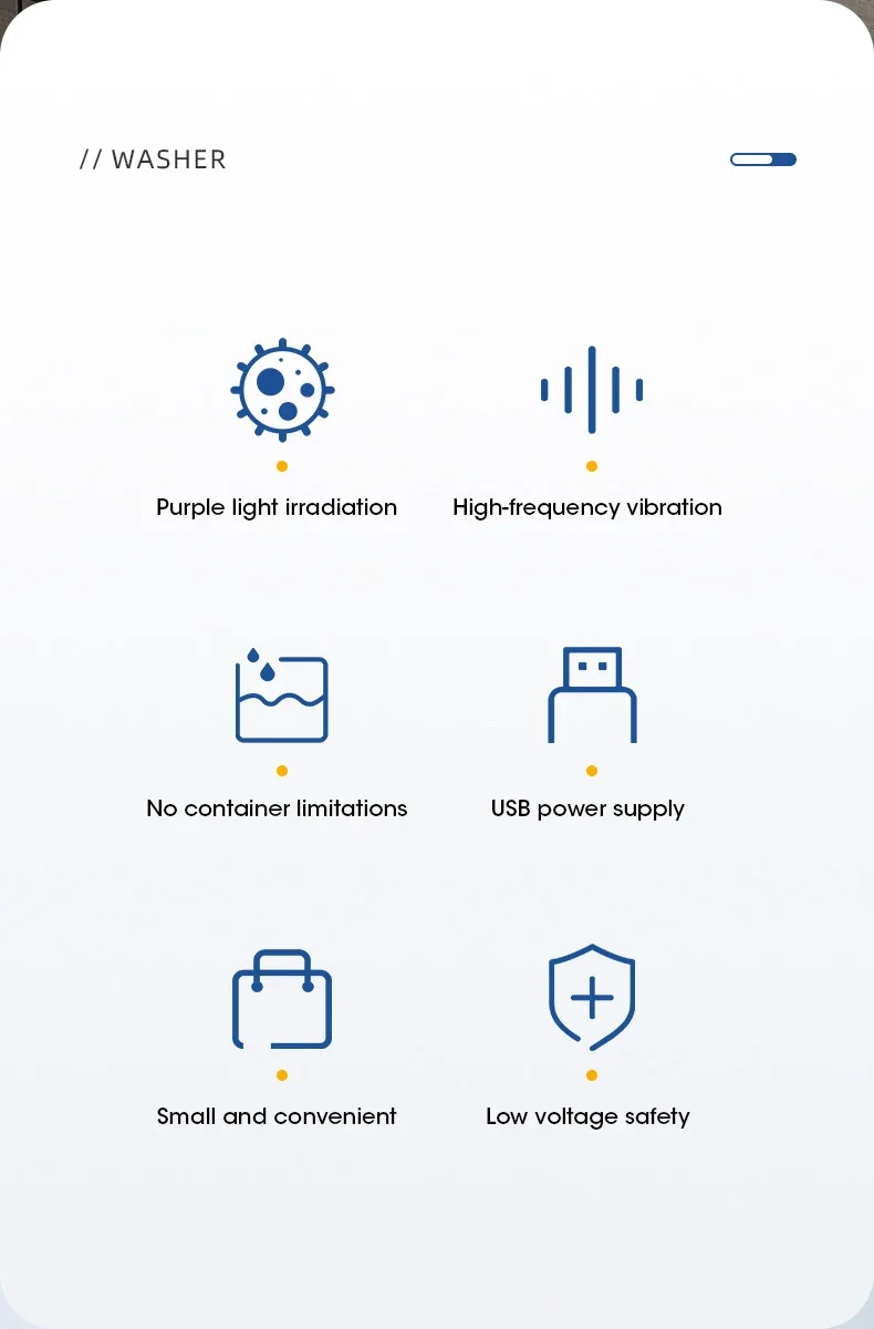 Description Picture 3 of itemFruit Vegetable Washers Portable Cleaning Machine Ultrasonic Washing IPX7 Waterproof Multifunctional Machine Cleaner For Kitchen