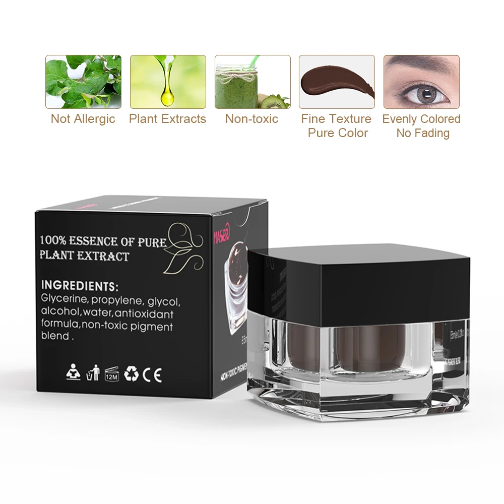 Maser Microblading Pigment Professional Eyebrow Micro Tattoo Ink Eyeliner Lips Makeup Tattoo Pigment Microblading Ink chuse micro pigment semi permanent makeup tattoo ink color passed sgs dermatest 10ml