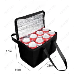 Collapsible Insulated Lunch and Beverage Cooler Bag (Large Black)