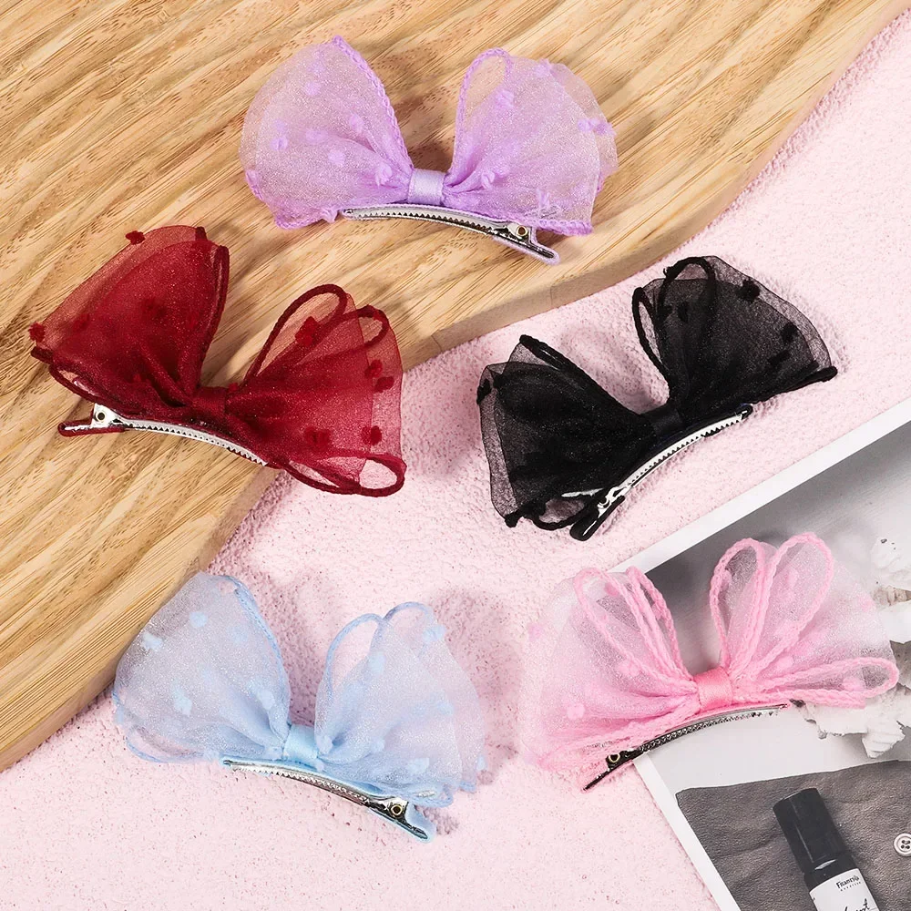 

2Pcs Girls Print Chiffon Bows Hairpins for Baby Kids Sweet Hair Clips Spring Cute Barrettes Headband Fashion Hair Accessories