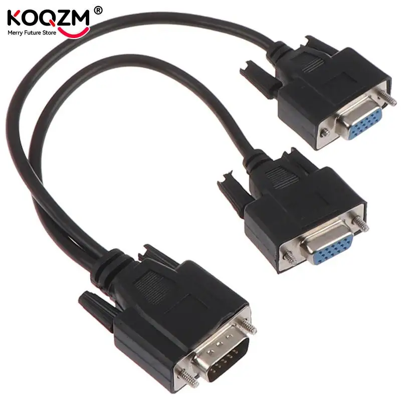 15Pin VGA Male To 2 Vga Svga Female Adapter Splitter Video Monitor Cable