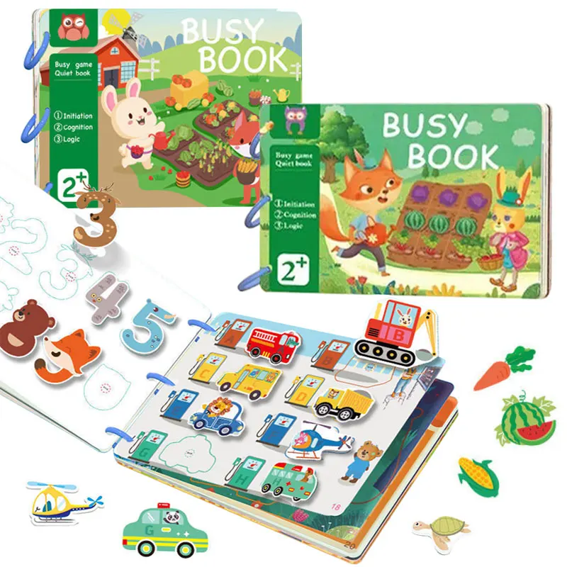 Montessori bébé livre calme jouets éducation précoce crochet et boucle  autocollant jeu sensoriel apprentissage de la partition mon premier livre