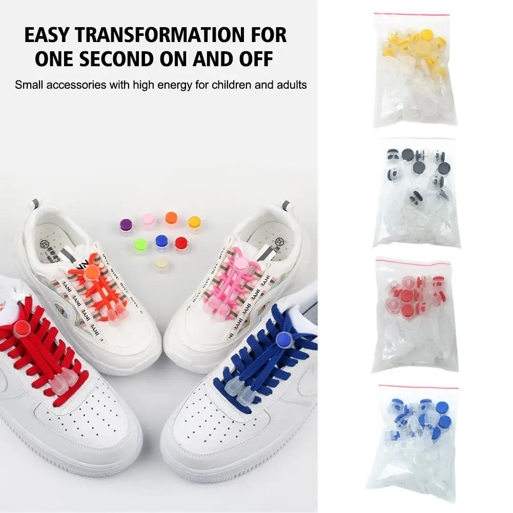 

5Pairs Adjustable Shoelaces Lock Device Elastic Shoelaces No Tie For Kids Adult Walking Quick Lazy Locking Laces Shoe Strin F5U7