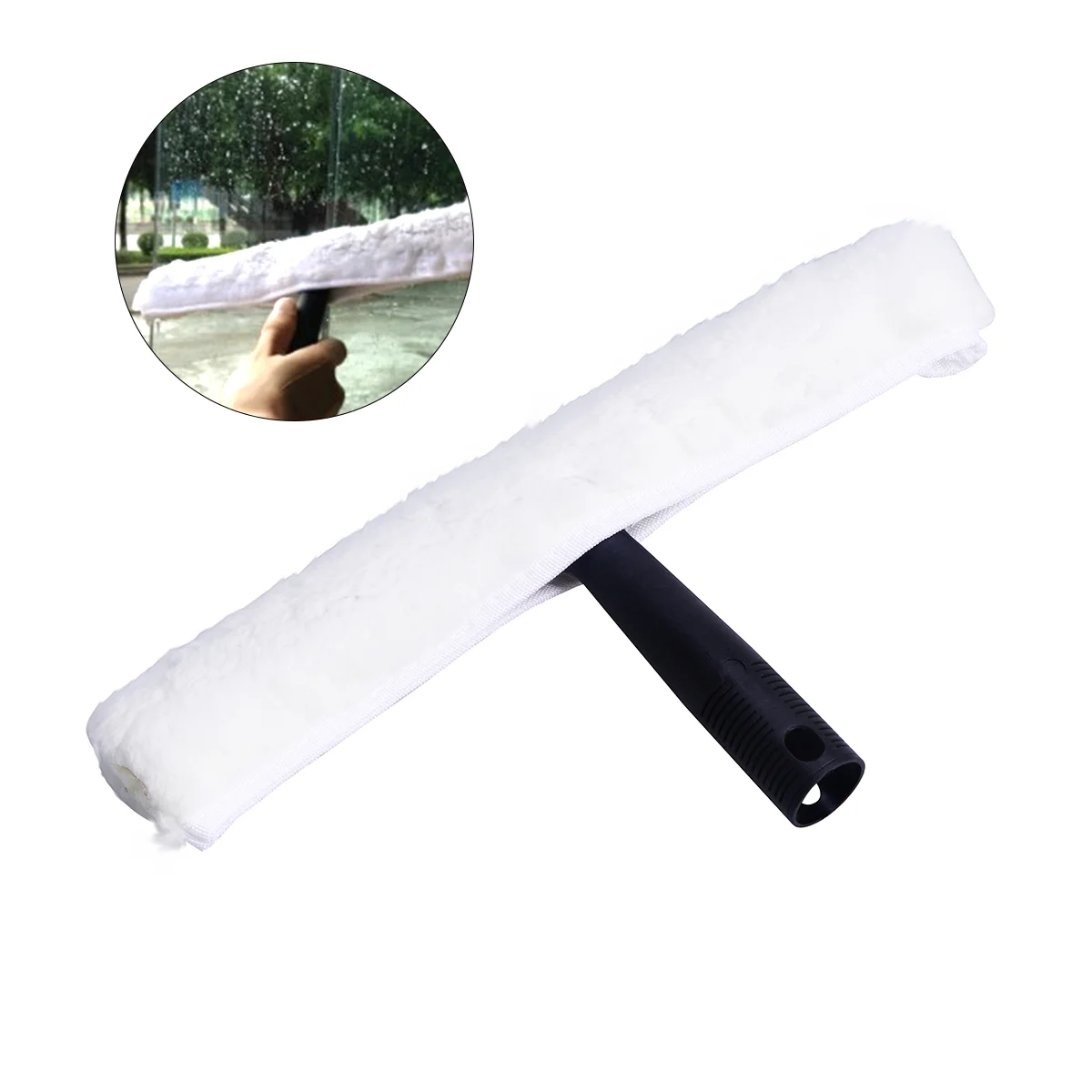 14Inch Fiber Squeegee Head Window Cleaning Tool Glass Scraper Professional Washing Accessories Detachable Water Absorption