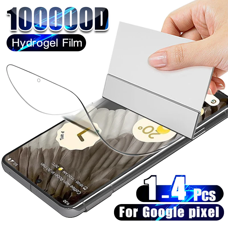 1-4Pcs Clear Hydrogel Film For Google Pixel 7 8 7A 6 6A Pro Phone Curved Front Screen Protector Full Cover Not Glass Accessories