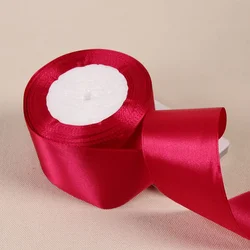 Burgundy Silk Satin Ribbons for Christmas & Wedding Decorations and Gift Wrapping (Deep Fushia)