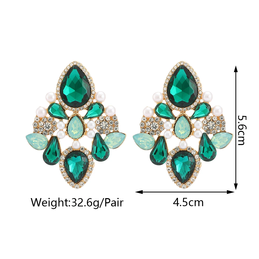 Vintage Exaggerated Women's Jewelry Large Heart Sapphire Drop Earrings Set  Pearl Gold Earrings For Women Fashion Jewelry - Dangle Earrings - AliExpress