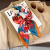 70x70cm Silk Scarf Square For Women Fashion Floral Printed Shawl Wrap Spring Summer Neckerchife Hair Band Lady Winter Scarves 6
