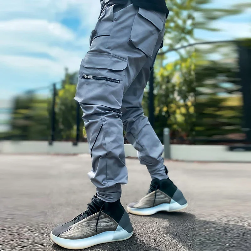 

Gym Mens Joggers Cargo Pants Sweatpants Fitness Trousers Hip Hop Casual Pants Male Streetwear Man Reflect Sports Trackpants