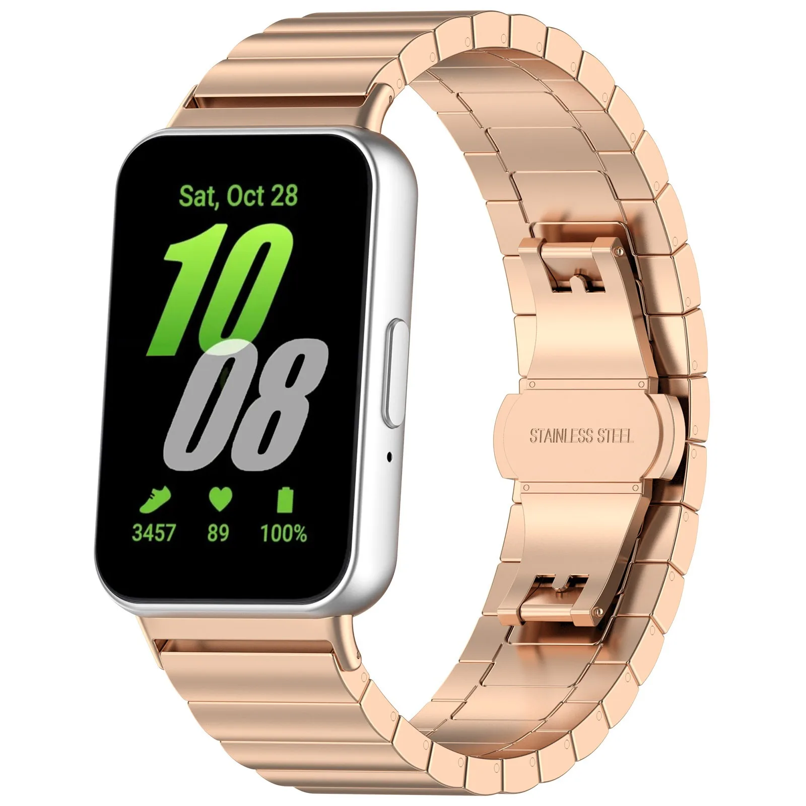 Metal Stainless Steel Fashion Wristband - Comfortable & Durable Strap for Samsung Galaxy Fit 3