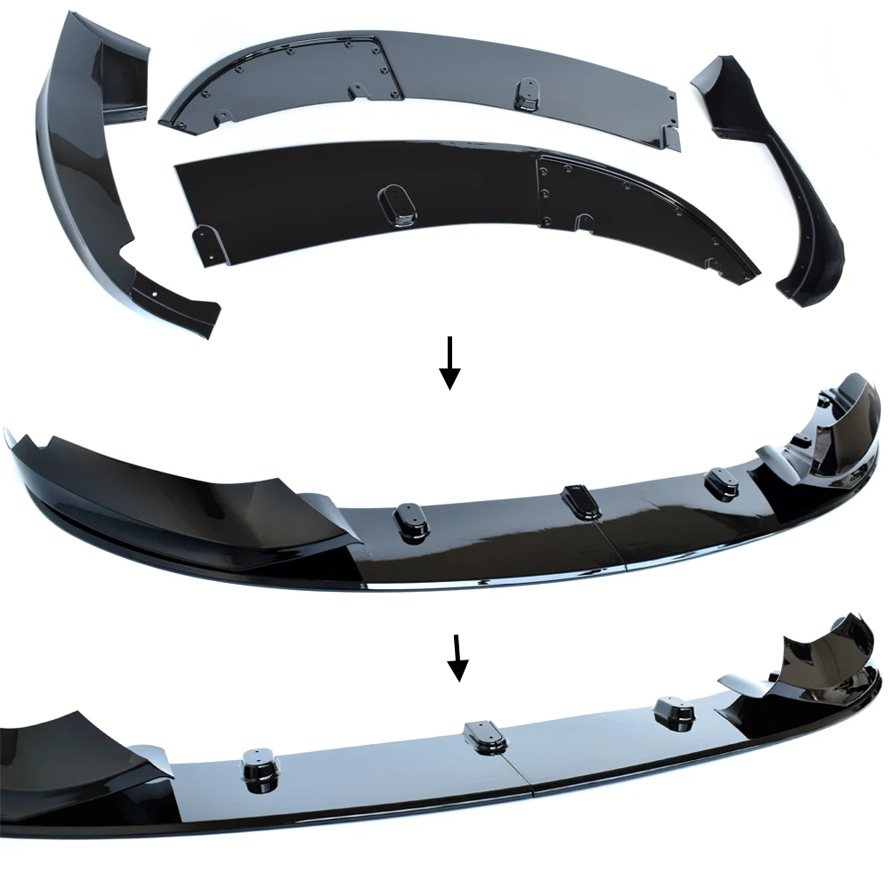 MP-design Glazing Black ABS Plastic Front Bumper Lip Chin Spoiler for BMW F32 F33 F36 4 Series 2014-(M Sport Models Only)