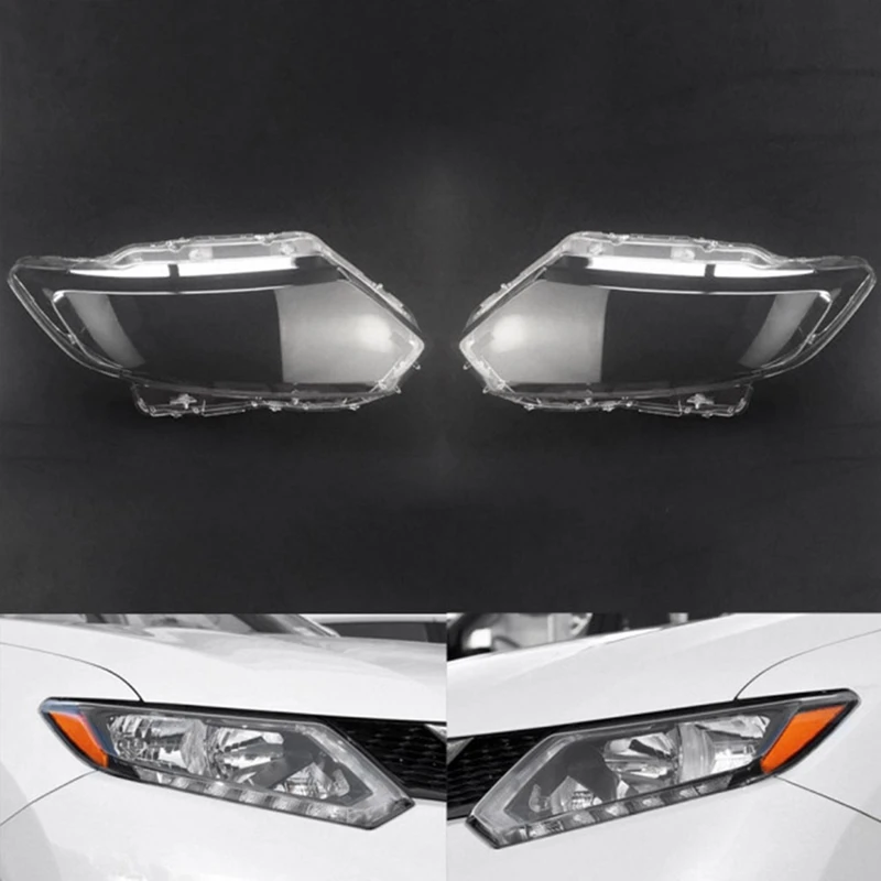 

1 Pair Car Front Headlight Lens Cover Headlight Lamp Shell Accessories For Nissan X-Trail 2014-2016