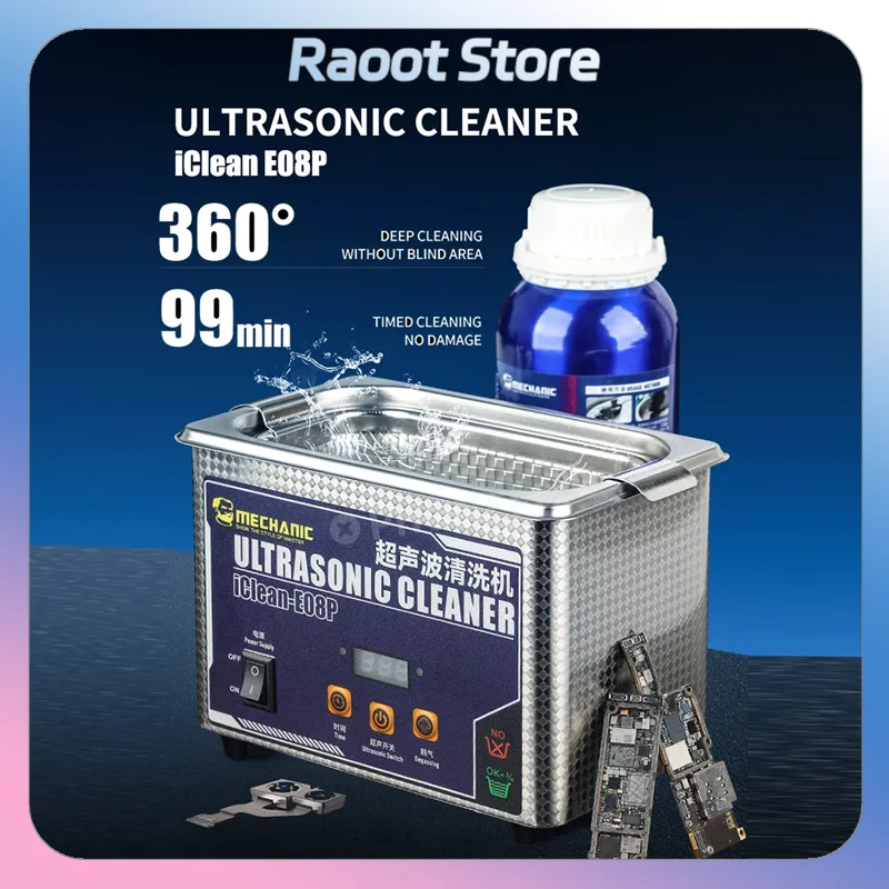 MECHANIC iClean-E08B Ultrasonic Cleaner 360 ° Cleaning 40KHZ 0.8L
