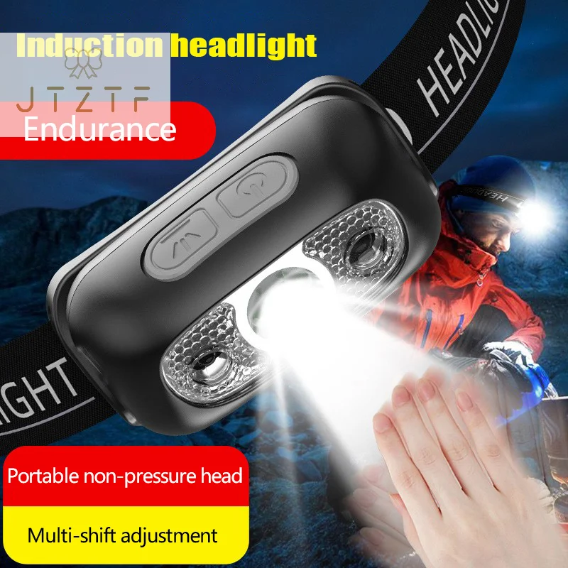 

USB Rechargeable Headlight Motion Sensor Bright LED Running Fishing Headlight