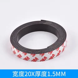 Enhanced Magnetic Adhesive Strip Tape - 1 Meter, 1.5mm Thickness, Strong Adhesion for Home, Office, and Teaching Aids (Width 20mm)
