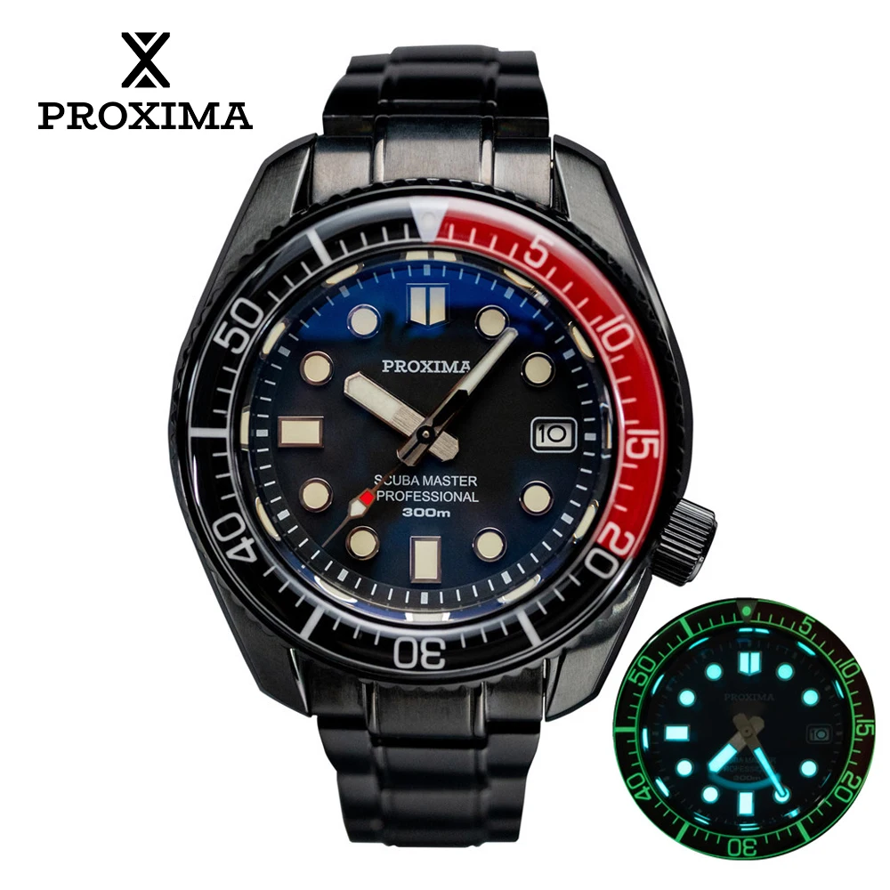 Proxima Mm300 Orologio Di Lusso Orologio Da Polso Meccanico Automatico Da Uomo Nh35/Pt5000 /Sw200 Cassa Nera Orologi Da Uomo In Cristallo Zaffiro