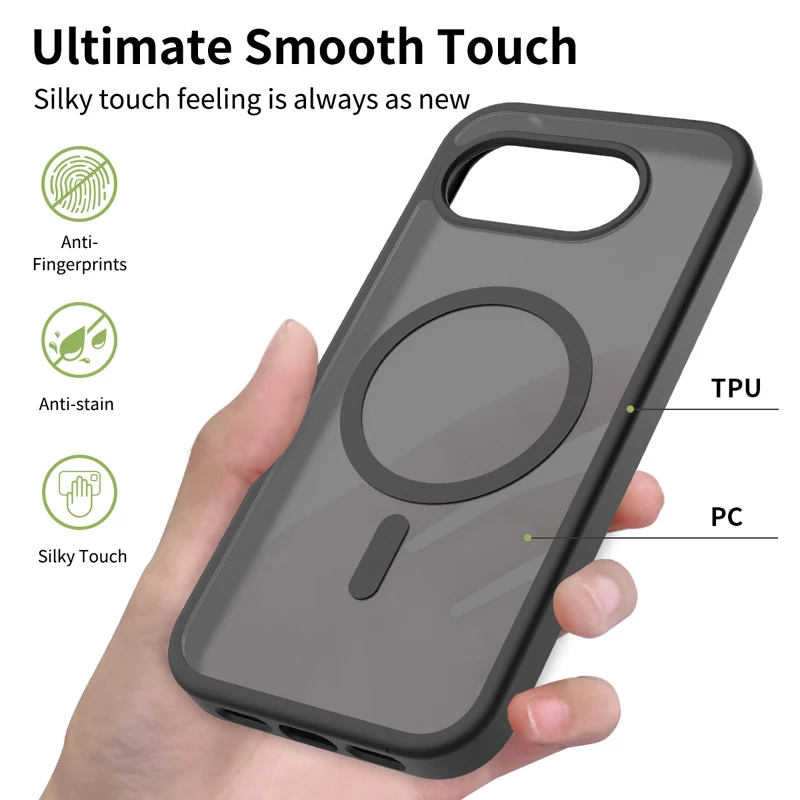 Magnetic Matte Anti-Fingerprint Translucent Phone Case