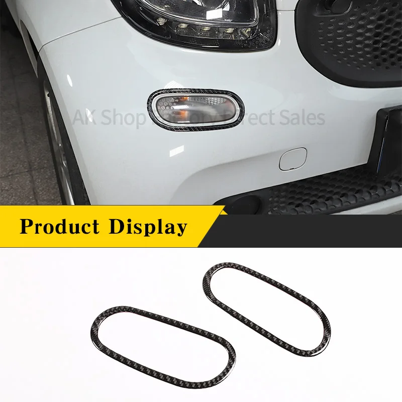 Per Mercedes Benz Smart 453 2016-2021 Vera Fibra Di Carbonio Fari Fendinebbia Anteriori Per Auto Copertura Del Pannello Adesivo Decorativo Accessori P