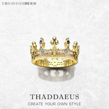 Royal Ring Crown,925 Sterling Silver Romantic Vintage Fine Jewerly Dream Summer Brand New Bohemia Gift For Women