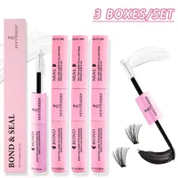 Eyelash Glue and Seal for Eyelash Clusters Strong Fixed  Eyelash Glue Lasting 48H 2 in 1(5ml Black Glue + 5ml Clear Seal) 1