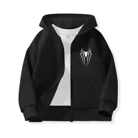 Boys Hoodies Sweatshirts Cartoon Spider Kids Outwear Zipper Hooded Clothes Fall 2024 New Children’s Jacket