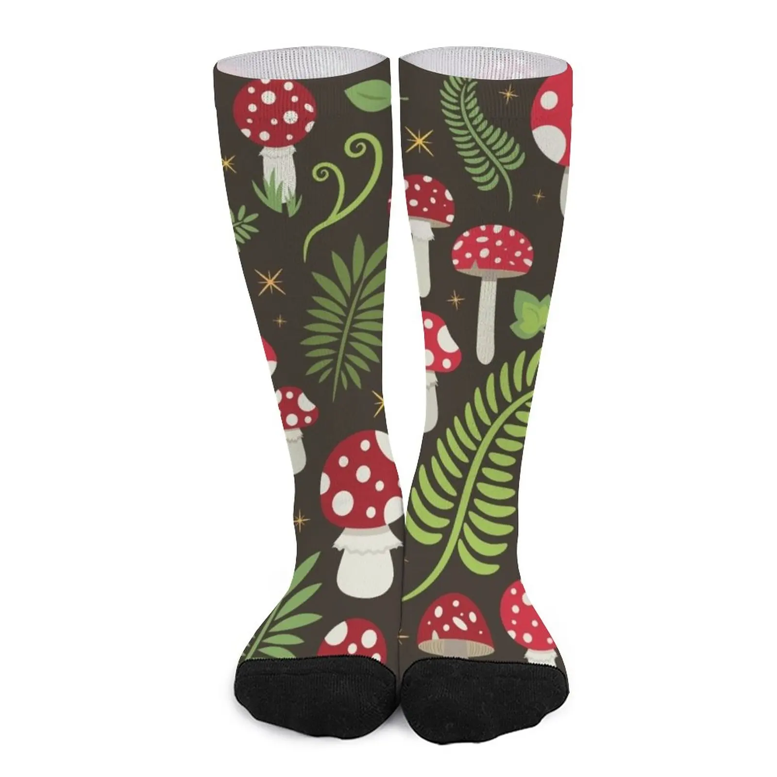 Magic Forest Red Mushrooms Socks funny sock luxury sock Men′s sock men socks