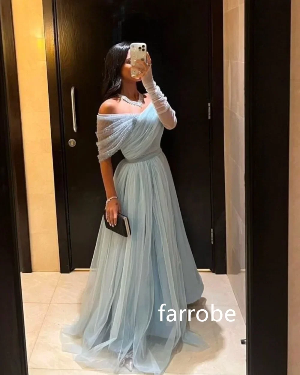 Exquisite Net Pleat A-line Off-the-shoulder Midi Dresses Cocktail Dresses Modern Style Pastrol Unisex Chinese Style F