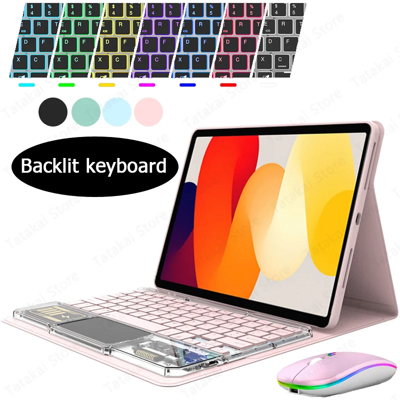 

TB125FU TB128FU for Lenovo Tab M10 Plus 3rd Gen 10.6 Clear Style Keyboard Touchpad Backlit for Xiaoxin Pad 2022 Case P12 10.6''