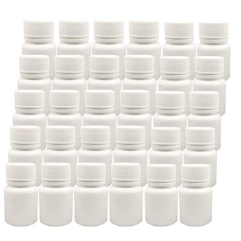 50 pz 10cc 15cc 20cc 30cc 50cc 60cc 100cc HDPE Bianco Bottiglie di plastica vuote per pillole Capsule Contenitori per medicinali con tappi e sigillatore 1