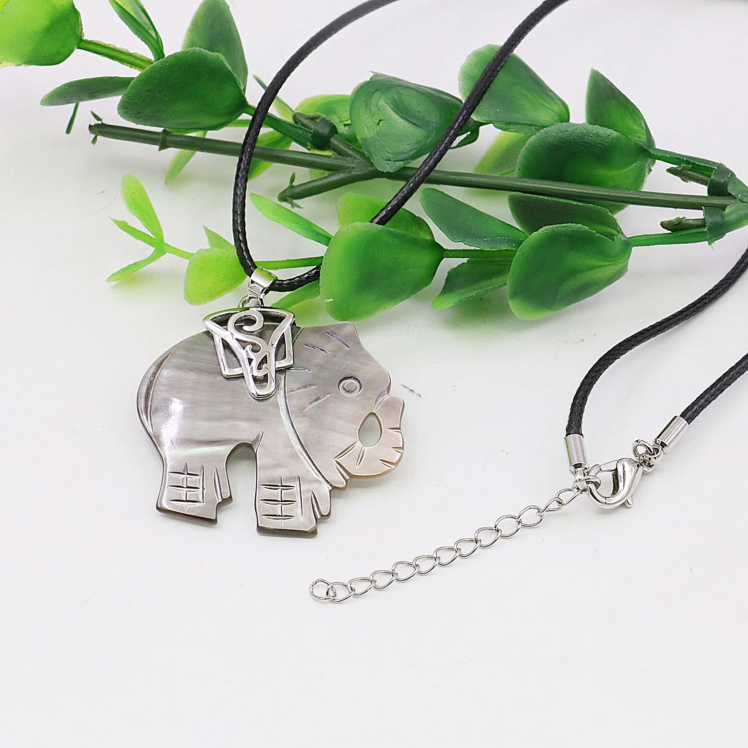 56x35mm Natural Shell Pendant,Elephant Shape Lucky Necklace/Pendant,Jewelry Making/Design,Unisex Gift,Personalized Pendant
