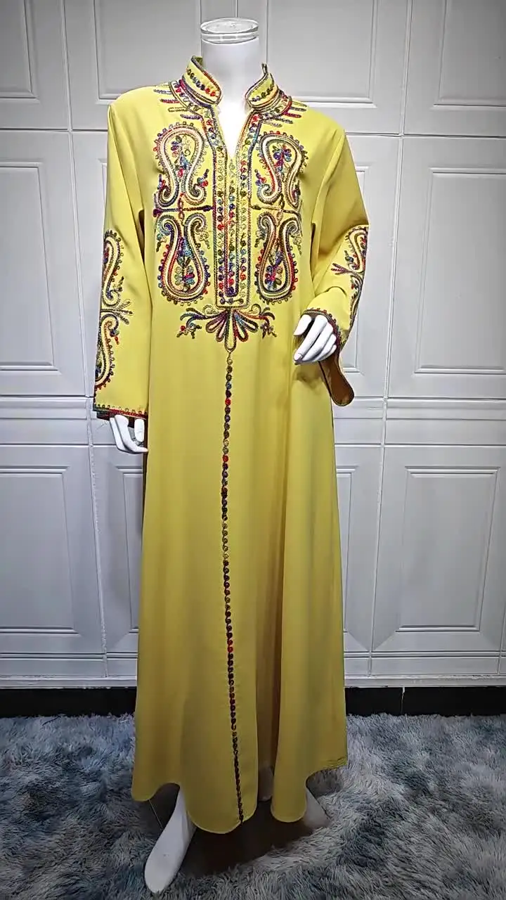 Рамадан женское платье с вышивкой абайя вечерние 2025 Vestidos Largos мусульманский