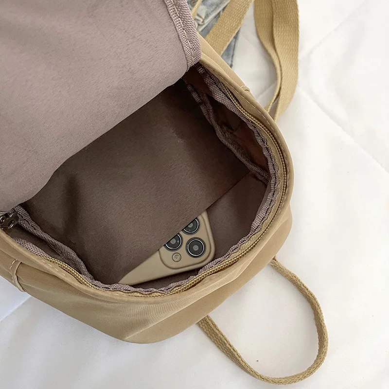 Backpack Female Trend Mini Korean Version of Solid Color Fashion Light Canvas Student Handbag Travel Small Backpack Wholesale