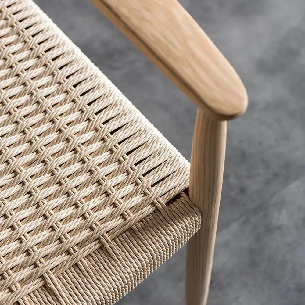 Modern Design Rattan Wooden Armchair Cafe Restaurant Hotel Chairs Home Furniture Wood Dining Chair