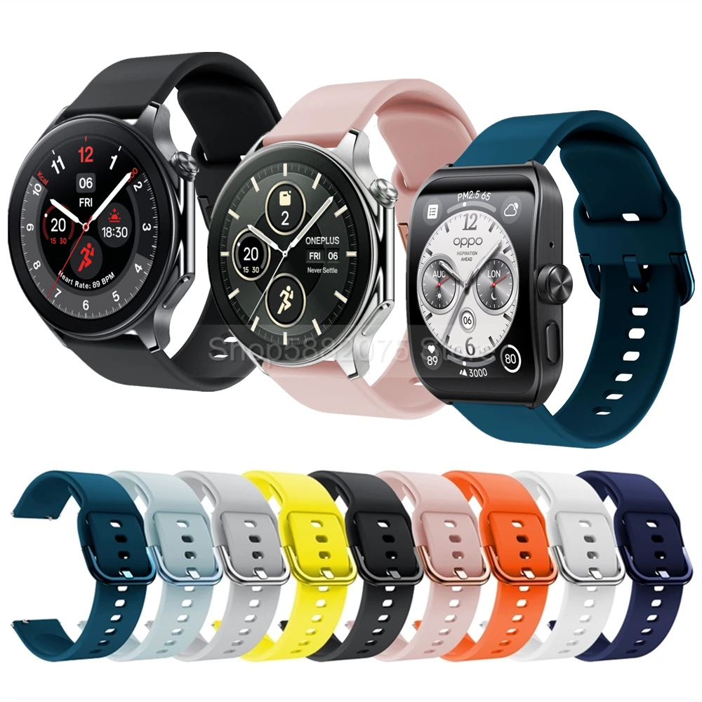 

Силиконовый спортивный ремешок для часов OnePlus Watch 2 OPPO Watch X 4 Pro, водонепроницаемый браслет для смарт-часов Realme 3/S, аксессуары для часов