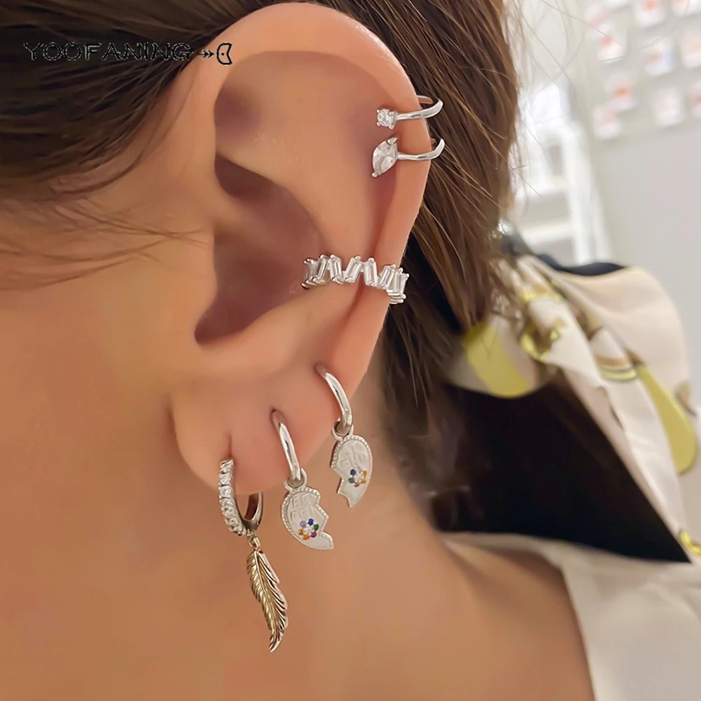 925 Sterling Silver Ear Needle Classic Silver Earrings, Colorful Zircon Flowers Chain Tassel Series Fashionable Women's Jewelry 3