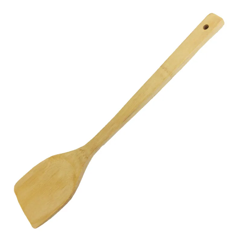 Bamboo Log Spatula Chinese Spatula Long Handle 36cm Paintless Thickened and Long Cooking Kitchen Cooking Tools